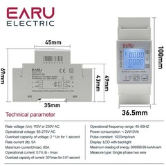 Smart WiFi Two-Way Bi-Directional Three Phase Kwh Electric Energy Meter Monitor