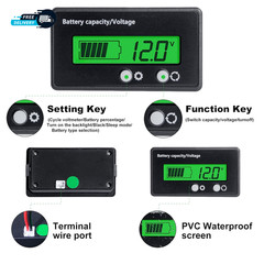 12V 24V 36V 48V Battery Capacity Indicator Golf Cart Voltage Meter