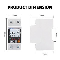63A WiFi Smart Energy kWh Meter Tuya Earth Leakage Over Under Voltage Switch Kit