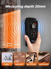 Non-contact wood moisture meter with 4 measurement modes and 9 density settings