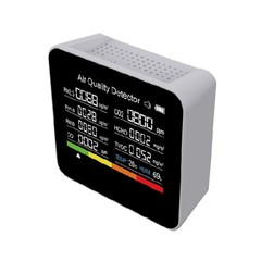 Air Quality Monitor W/LED Display 9-in-1 PM2.5/1.0/10 TVOC HCHO Detector