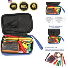3 Phase Sequence Presence Rotation Tester Indicator Detector Meter with LED a…