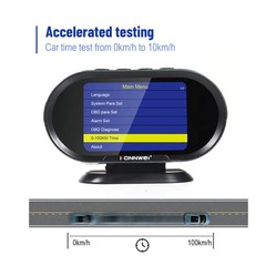 KONNWEI KW206 2 in 1 OBDII / EOBD12V Car Fault Scanner + 3.5 inch LCD Monitor,