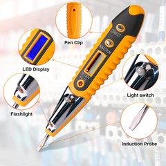 MultiDigital Electric Tester Volt Detector Test Pen AC DC Non-Contact 12-1000V
