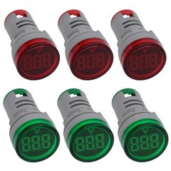 LED Voltage Indicator 22mm Digital Voltmeter AC20500V 3 Red 3 Green 6 PCS