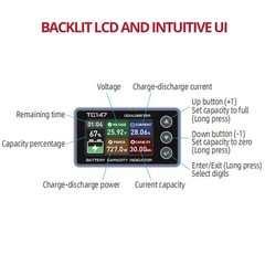 BINTA 0-50A Small Battery Monitor Shunt Voltmeter Ammeter for Lifepo4 Lithium…