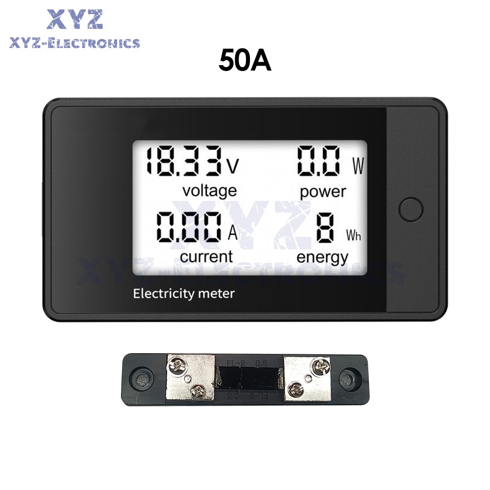 DC8-100V 50A LCD Digital Display Voltage Current Power Energy Electricity Meter