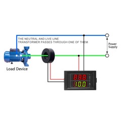 AC60-500V 100A Dual Display Voltage Current Meter Voltmeter Ammeter Single Phase