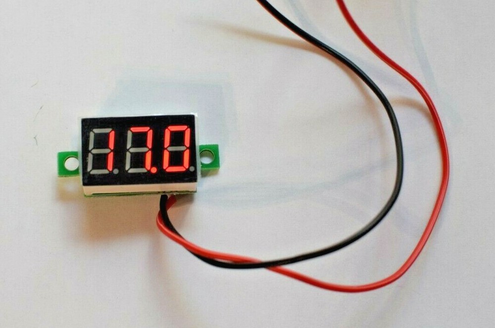 Volt Meter LED – Red, Green, Blue – DC 4-30V – 2X, 5X, 10X