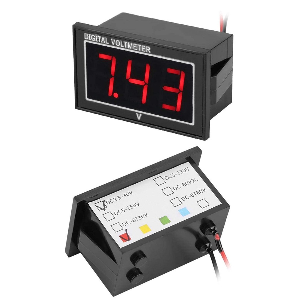 Led Dc Waterproof Voltmeter Digital Display Voltage Meter Panel High Precision V