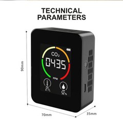 3-in-1 Air Quality Monitor CO2 Temp Moisture 400-5000PPM Carbon Dioxide Detector