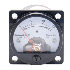 Round Analog Dial Panel Meter Voltmeter Gauge SO45 DC 015V Class 2.5