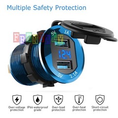 12V-24V Car Marine Motorcycle LED Digital Voltmeter Voltage Meter Battery Gauge