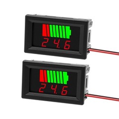 2Pack DC 12V, 24V, 36V, 48V, 60V Battery Indicator Voltage Meter 2 in 1 Batte…