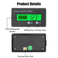 LCD Digital Battery Monitor Meter Gauge 12V 24V 36V 48V Indicator