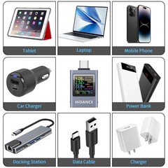 Bidirectional USB C Power Tester Charging Speed Check Support Multiple Protocols