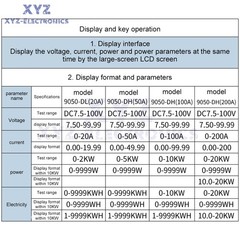 DC8-100V 50A LCD Digital Display Voltage Current Power Energy Electricity Meter