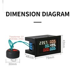 D69-2058 Digital LCD Display Current Power Factor Frequency