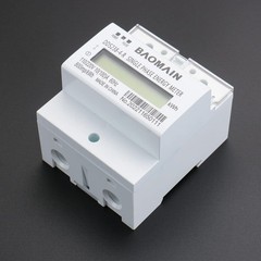 Single-Phase 3-Wire DIN Rail kWh Meter,110V/220V AC Energy Monitor