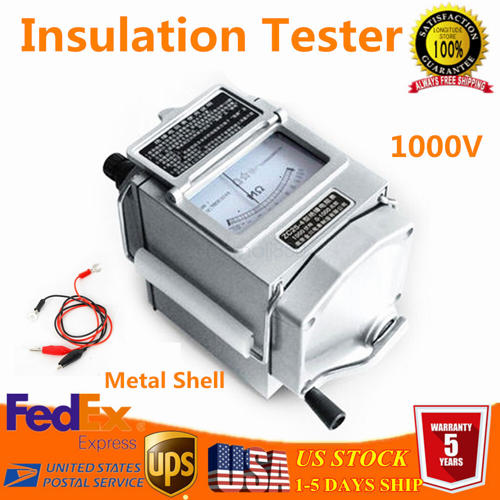 Megohmmeter 1000V Insulation Resistance Tester Hand Crank Megger 1000M
