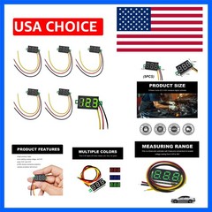 5 PCS , DC 0~30V Three-Wire Digital Voltmeter Gauge Tester, 0.36″ Calibratabl…