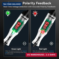 Automotive Test Light, 3-48V DC Digital LED Voltmeter with Dual Polarity Indicat