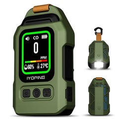 (Dark Gray) Portable 3-in-1 carbon monoxide temperature and humidity detector