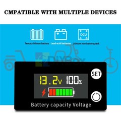 Digital 6133A LCD Voltage Meter DC8-100V Voltmeter Battery Power Dual Display
