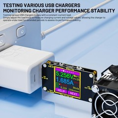 USB Type-C Digital Tester Multimeter Current Voltage Power Capacity & Cable 8 A