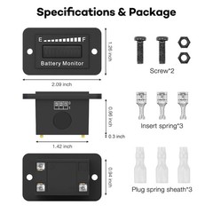 OBDResource BM210 12V 24V 36V 48V 60V 72V Car Golf cart Battery Indicator Meter