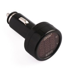 Car Temperature Gauge Voltmeter 12V-24V Display Sturdy Multifunctional