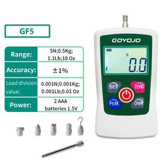 5-500N Portable Digital Force Gauge, Auto Backlit LCD, High Precision Lab Tester