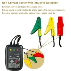 Non-Contact 3 Phase Sequence Tester 70-600V AC | Phase Rotation & Live Wire Dete