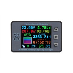 DC 500V 500A Wireless Voltmeter Ammeter Battery Capacity Power Meter Coulometer