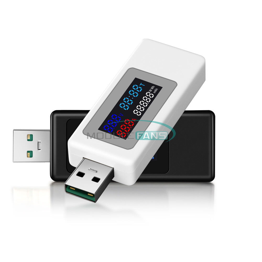 DC 4-30V USB Current Voltage Timing Power Capacity Tester LCD Display 0-6.5A