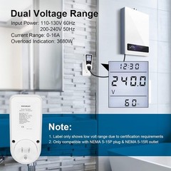 Watt Meter, Plug-in Socket Power Meter, Auto Cost Calculator, Backlit Large D…