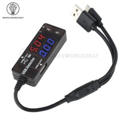 USB Power Tester Voltage Current Capacity Meter Digital USB Tester With A+C Line