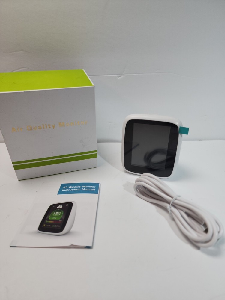 Air Quality Monitor Indoor, CO2 Detector, 6-in-1 Air Pollution Carbon Dioxide