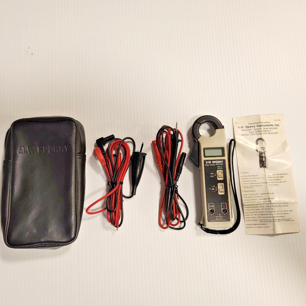 AW Sperry DSA-7610A Digisnap Digital Clamp Multimeter Tester W/ Leads *TESTED*
