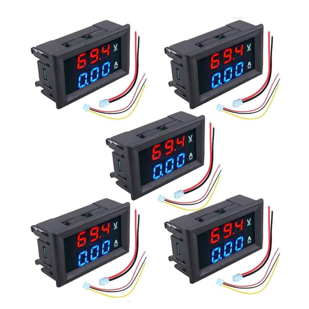 5pcs 0.28″ Volt Amp Meter Digital Voltmeter Ammeter Dc 100v 10a Waterproof Dual