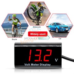 IPX6 0.56″ Digital Volt Meter DC12V 2 Lines LED Red Waterproof Voltmeter For Car