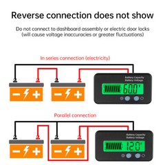 2pc Green DC6-100V LCD Digital Battery Capacity Monitor Indicator Voltage Meter