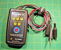 GTi PHASE 3 LINE AND Motor Rotation / 3-Phase Tester AUDIBLE/ LED,400 AND 60 HZ.