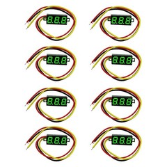 0.28 Inch Three-Line Voltage Meter Mini LED Digital Voltmeter Gauge Green 8 Pack