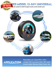 Battery Capacity Voltage Meter, 12V 24V 48V 60V 84V IP68 Waterproof LCD Battery