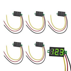 5 PCS Mini Digital Voltage Meter, DC 0~30V Three-Wire Digital Voltmeter Gauge Te