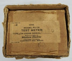 VINTAGE/ANTIQUE Western Electric Test Meter RU-19 Milliamperes – Original Leads