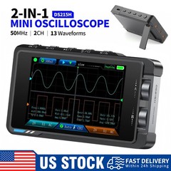 2-in-1 FNIRSI DS215H 3.5″ Handheld Oscilloscope 50MHz 2-Channel + 2x P6100 Probe