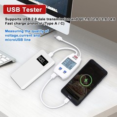 LCD USB Type C Digital Tester – Power Voltage Amps Meter Current Capacity Cable