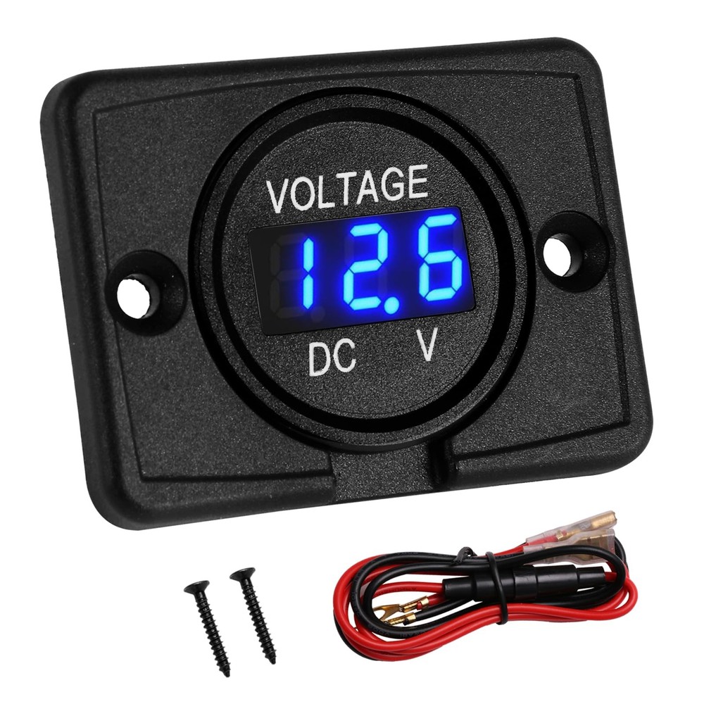 DC 24V 12V Voltage Gauge, Battery Voltage Meter, LED Volt Meter 12 Volt 24 Vo…
